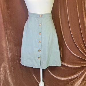 Plus size like new teal/baby blue/mint skirt with buttons.